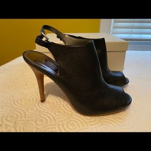 Coach Lenora Black Leather Sling back Heels